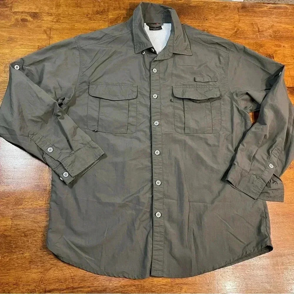 Baleaf men’s fishing shirt gray green color size small - Picture 1 of 5